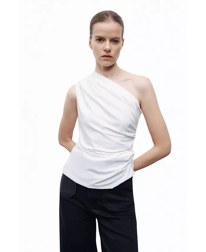 Женская блузка со сборками и деталями NOCTURNE, белый 
Женская блузка со сборками и деталями NOCTURNE, белый