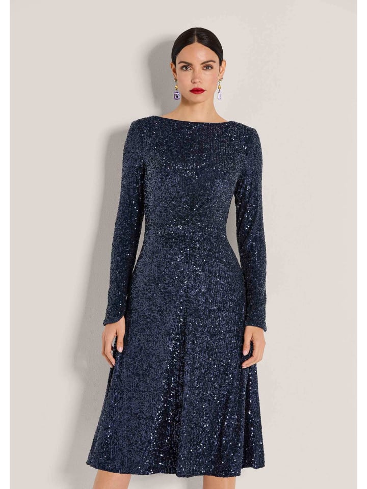 MADELEINE Вечернее платье с блестящим эффектом темно-синего цвета
MADELEINE Вечернее платье с блестящим эффектом темно-синего цвета