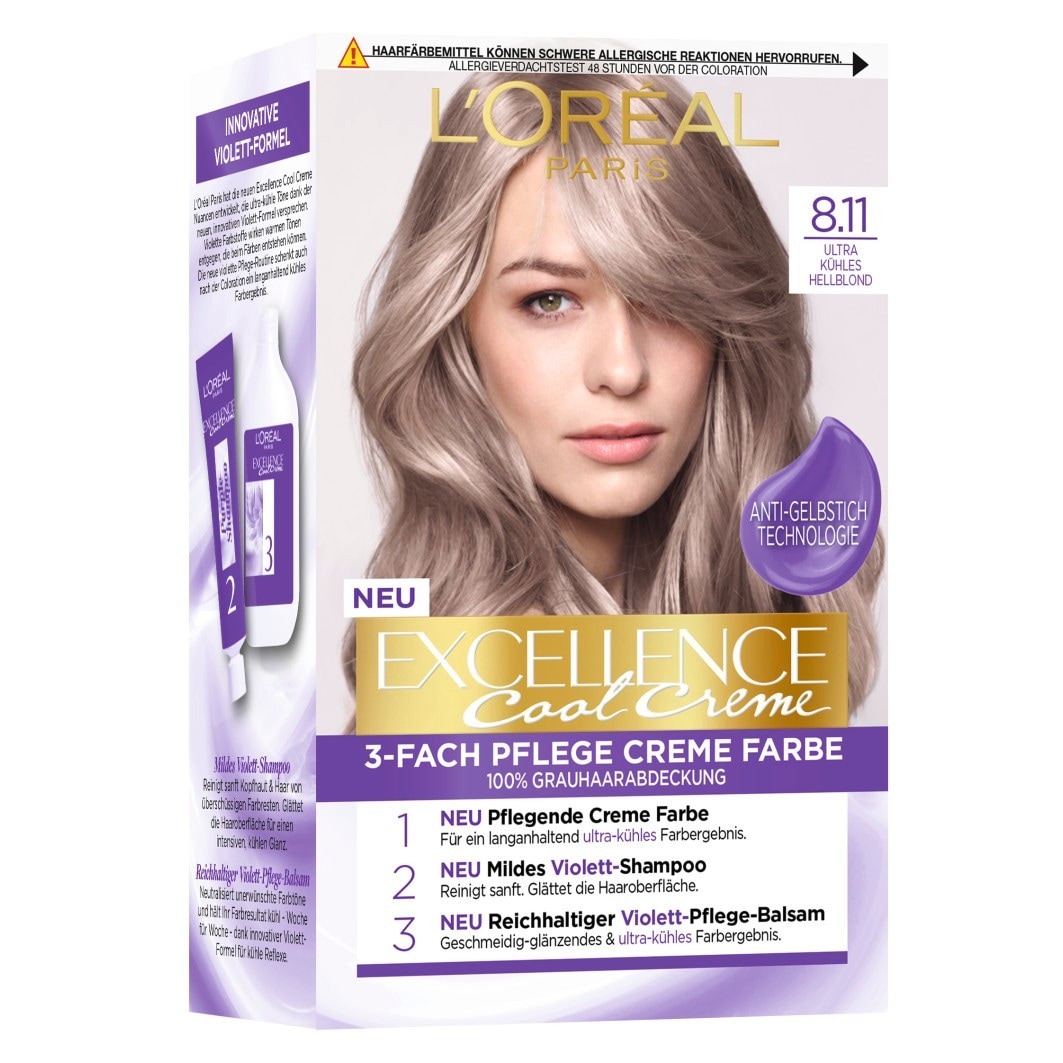 Краска для волос excellence cool creme Loreal Paris, ultra kühles hellblond 8.11, количество 1 шт.
Краска для волос excellence cool creme Loreal Paris, ultra kühles hellblond 8.11, количество 1 шт.