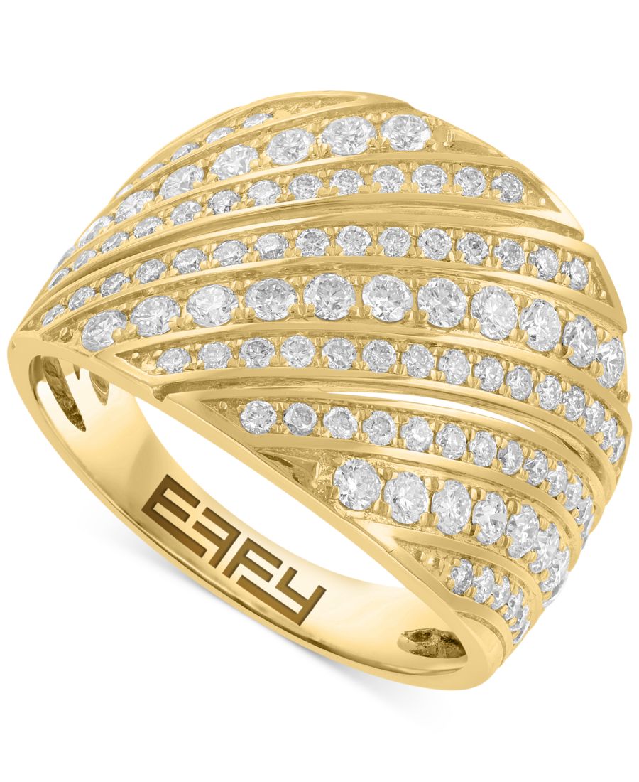 Кольцо EFFY с бриллиантами, расположенными по диагонали, широкой ширины (общий вес 1,5 карата) в оправе из 14-каратного золота EFFY Collection, Gold
Кольцо EFFY с бриллиантами, расположенными по диагонали, широкой ширины (общий вес 1,5 карата) в оправе из 14-каратного золота EFFY Collection, Gold