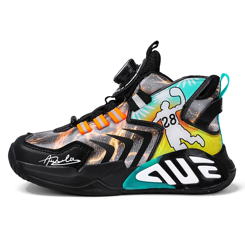 Противоскользящие детские баскетбольные кроссовки для детей FIRS Kids, черный/зеленый/желтый 
Противоскользящие детские баскетбольные кроссовки для детей FIRS Kids, черный/зеленый/желтый