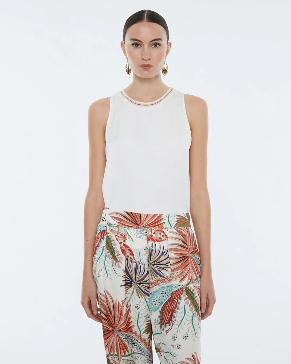 Женский топ из сатина без рукавов с круглым вырезом Andam, кремовый
Женский топ из сатина без рукавов с круглым вырезом Andam, кремовый