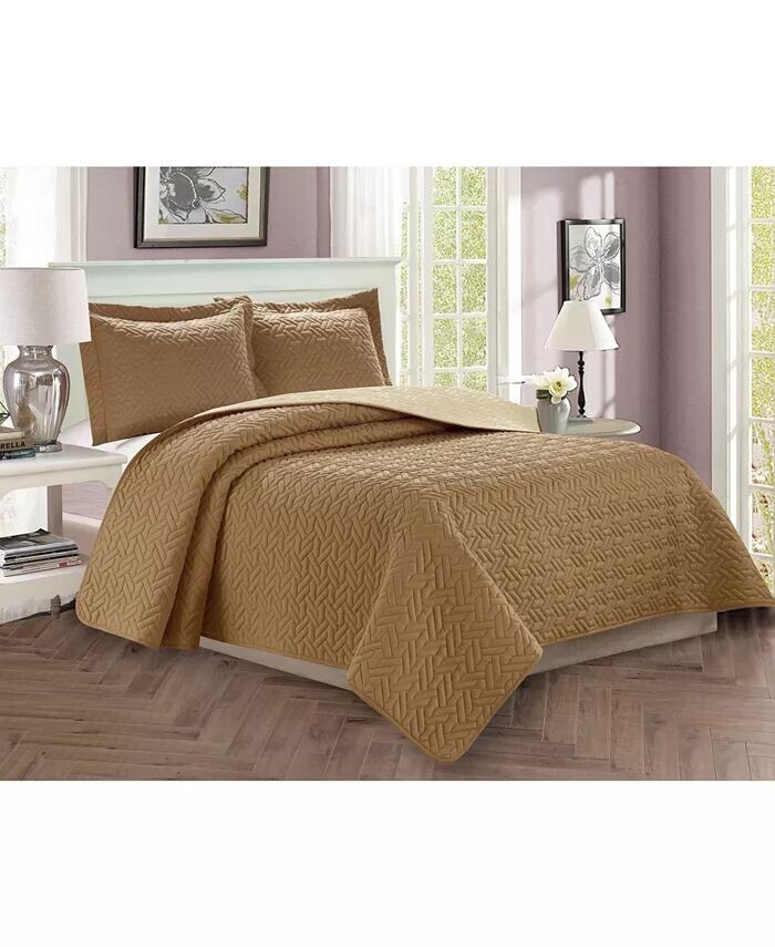 Роскошный комплект стеганых покрывал Majestic из 2 предметов, Twin/Twin XL Elegant Comfort, коричневый
Роскошный комплект стеганых покрывал Majestic из 2 предметов, Twin/Twin XL Elegant Comfort, коричневый