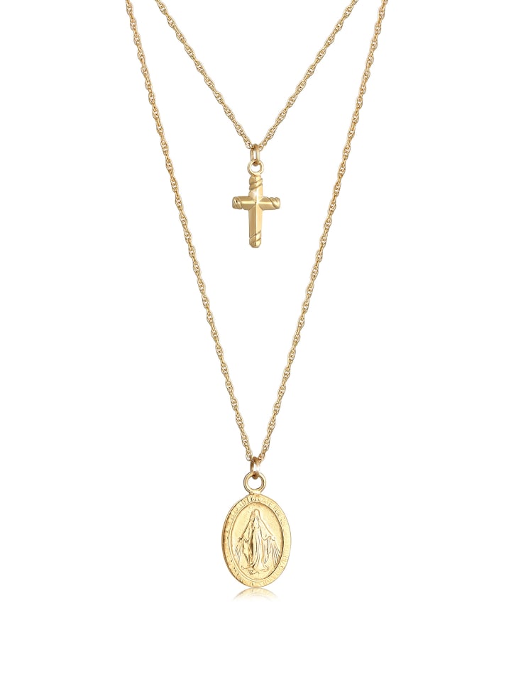 Elli Колье с крестом из серебра 925 пробы, изображение Девы Марии в золоте
Elli Колье с крестом из серебра 925 пробы, изображение Девы Марии в золоте