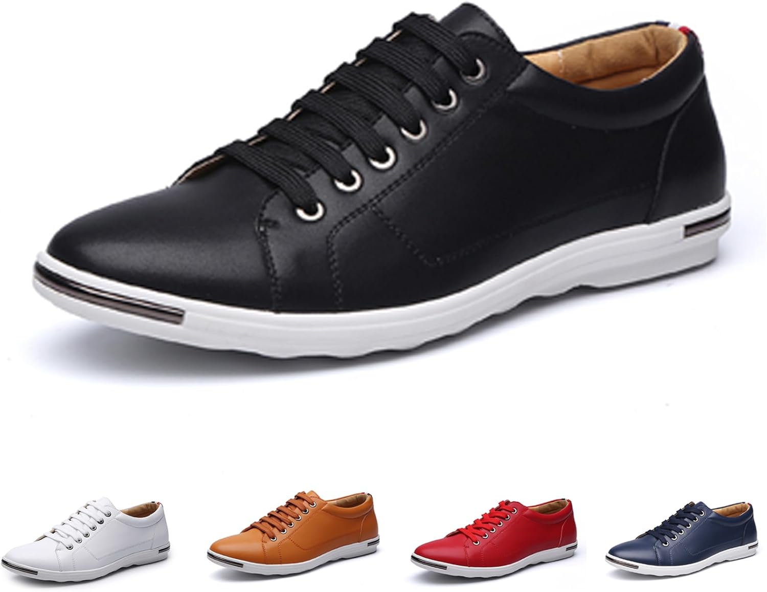 Мужские плоские классические кроссовки из кожи с шнуровкой, округлым носком, мягкой подошвой, противоскользящие и повседневные спортивные туфли Nvbuke, черный
Мужские плоские классические кроссовки из кожи с шнуровкой, округлым носком, мягкой подошвой, противоскользящие и повседневные спортивные туфли Nvbuke, черный