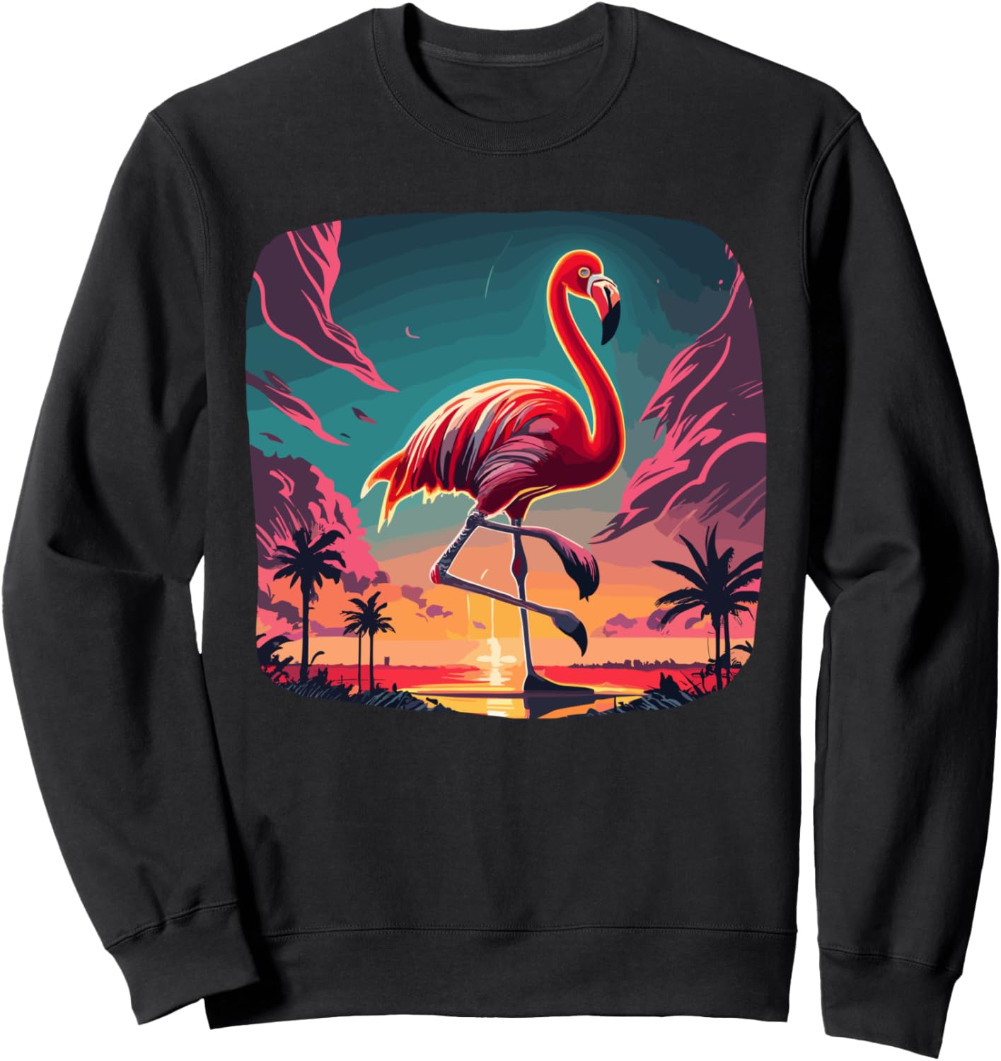 Толстовка с изображением фламинго в стиле тропического Майами 80-х Flamingo Retro Sunset Co., черный
Толстовка с изображением фламинго в стиле тропического Майами 80-х Flamingo Retro Sunset Co., черный