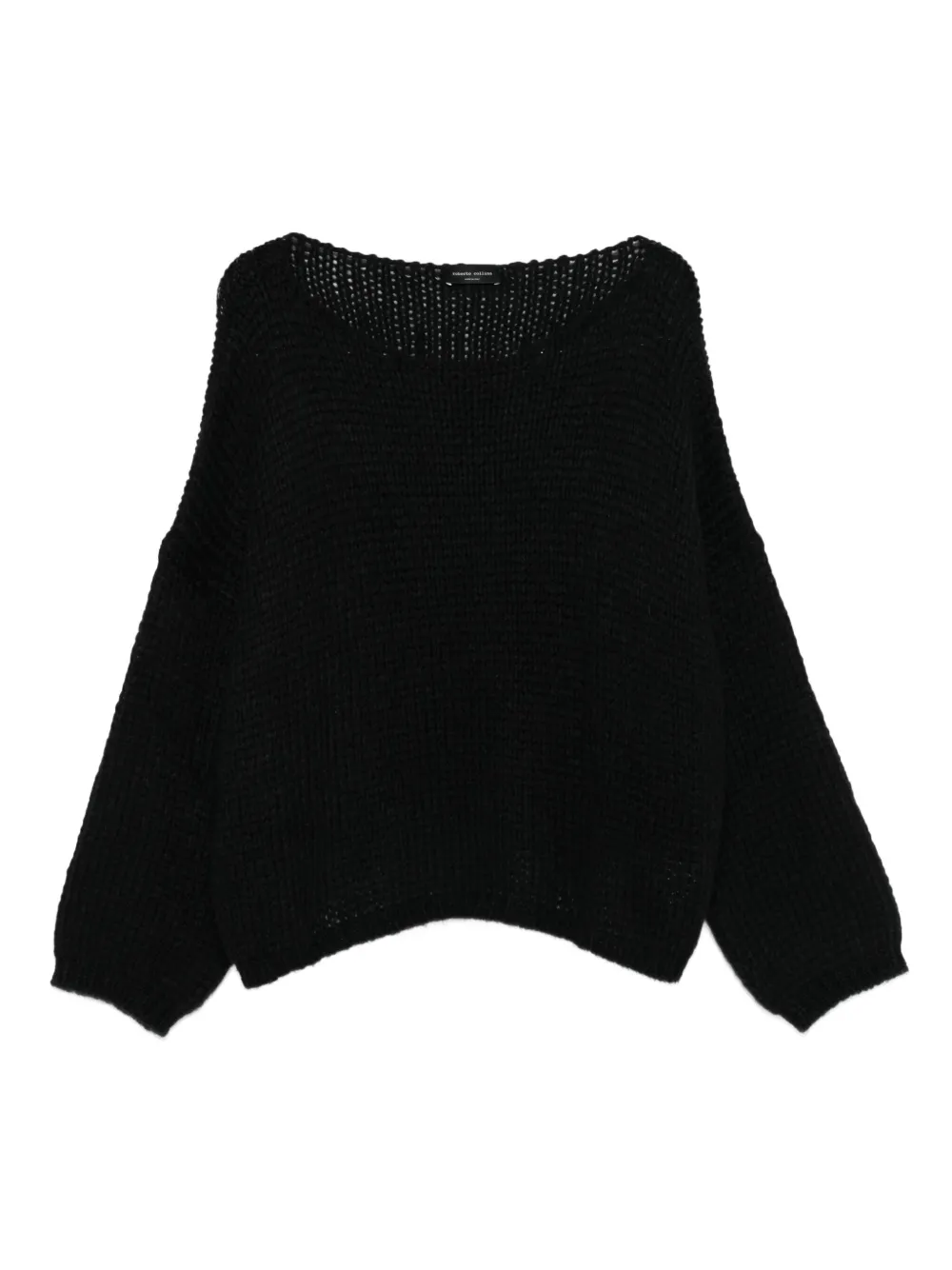 Свитер с вырезом-лодочкой Roberto Collina, черный 
Свитер с вырезом-лодочкой Roberto Collina, черный