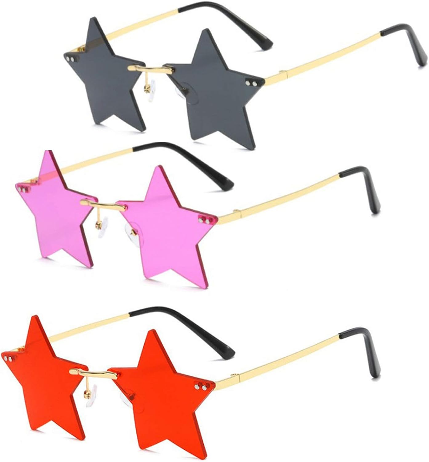 Солнцезащитные очки Willochra без оправы в форме звезды, прозрачные солнцезащитные очки для женщин/мужчин, очки для вечеринок, очень милые очки с пентаграммой, 3pack Black& Purple& Red
Солнцезащитные очки Willochra без оправы в форме звезды, прозрачные солнцезащитные очки для женщин/мужчин, очки для вечеринок, очень милые очки с пентаграммой, 3pack Black& Purple& Red