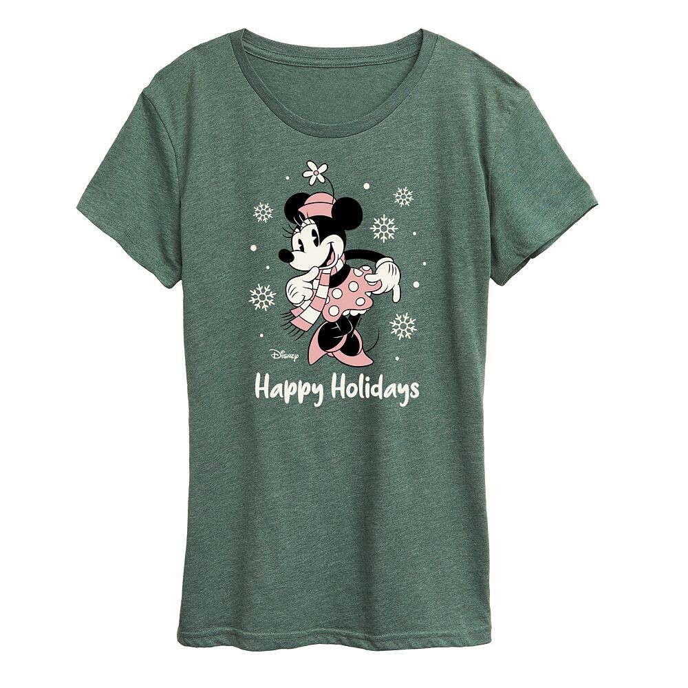 Женская футболка с изображением Минни Маус Disney's "Happy Holidays" в реверансе, зеленый
Женская футболка с изображением Минни Маус Disney's "Happy Holidays" в реверансе, зеленый