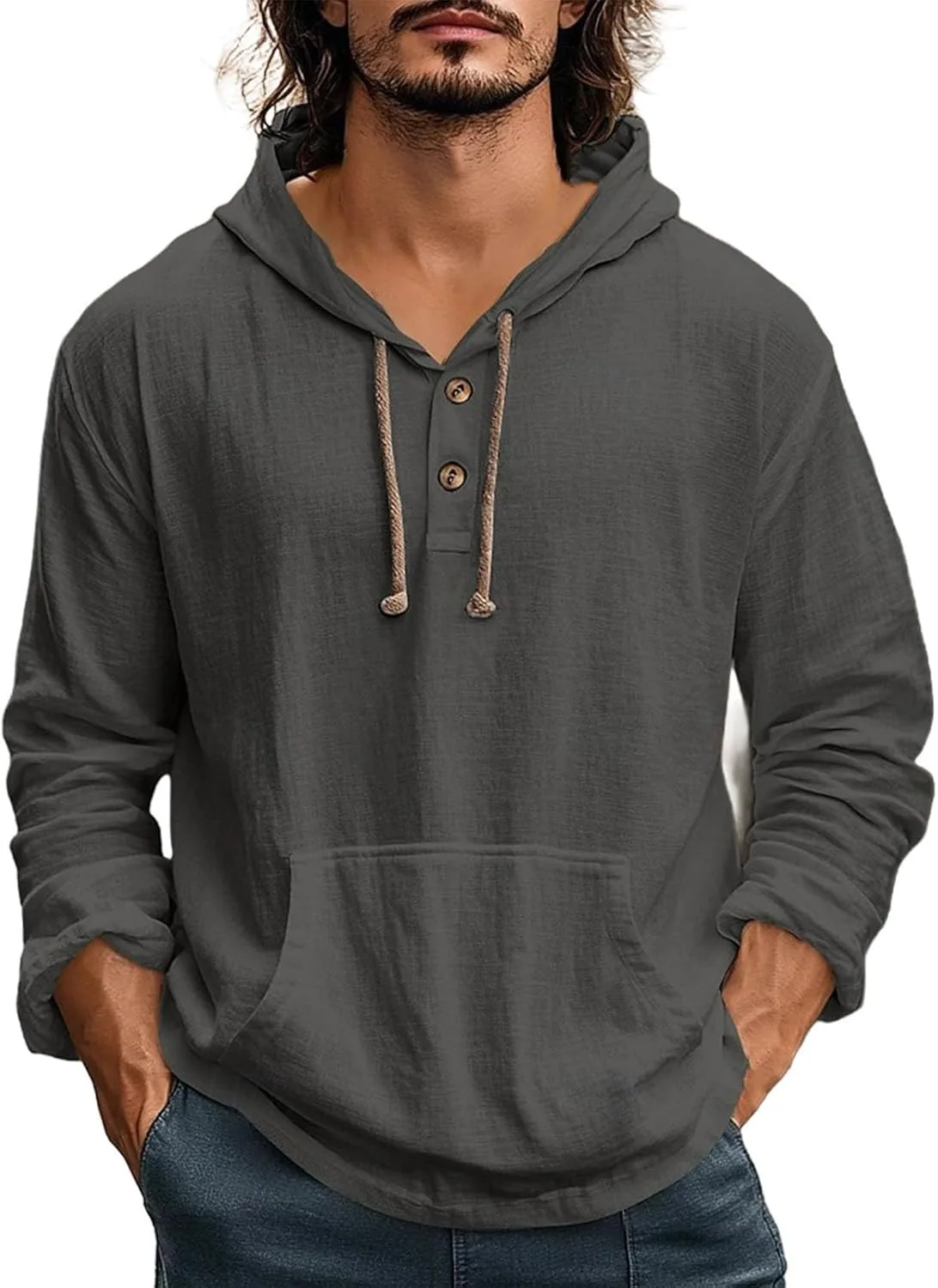 Мужская худи с длинным рукавом и карманом
Мужская худи с длинным рукавом и карманом