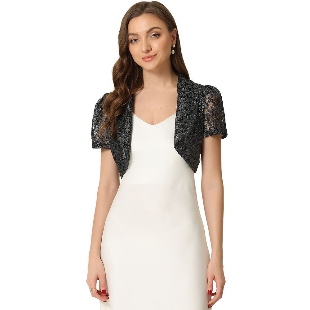 Элегантный кардиган-болеро с цветочным кружевом для женщин с воротником с лацканами и короткими рукавами ALLEGRA K, черный
Элегантный кардиган-болеро с цветочным кружевом для женщин с воротником с лацканами и короткими рукавами ALLEGRA K, черный