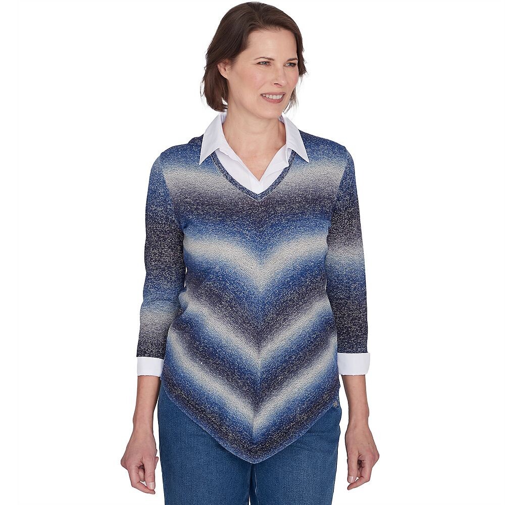 Женский тканый свитер Alfred Dunner Chevron с эффектом омбре, цвет Denim
Женский тканый свитер Alfred Dunner Chevron с эффектом омбре, цвет Denim