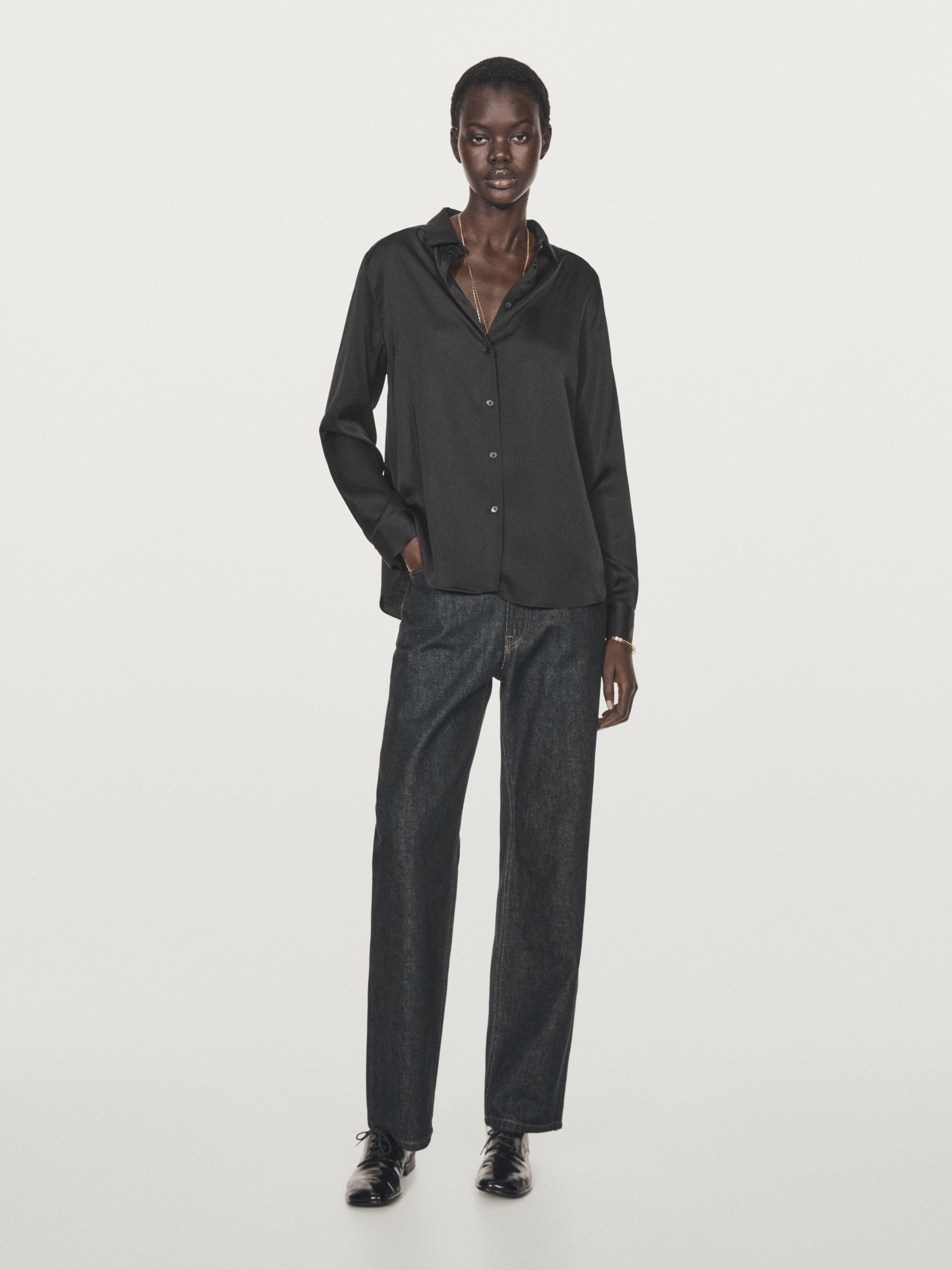 Струящаяся атласная рубашка Massimo Dutti, черный
Струящаяся атласная рубашка Massimo Dutti, черный