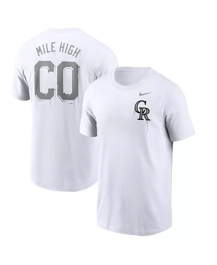 Мужская белая футболка Colorado Rockies Mile High Hometown Nike
Мужская белая футболка Colorado Rockies Mile High Hometown Nike
