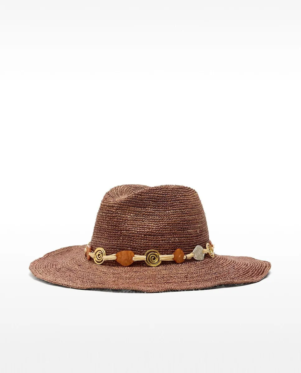 Женская шляпа с декоративной полоской из бусин Parfois, коричневый
Женская шляпа с декоративной полоской из бусин Parfois, коричневый