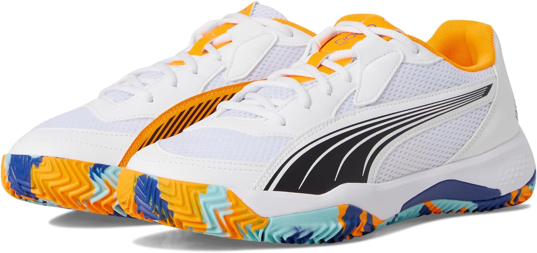 Кроссовки PUMA Nova Court Pickleball Shoes, цвет White/Black/Vivid Blue/Heat Fire 
Кроссовки PUMA Nova Court Pickleball Shoes, цвет White/Black/Vivid Blue/Heat Fire