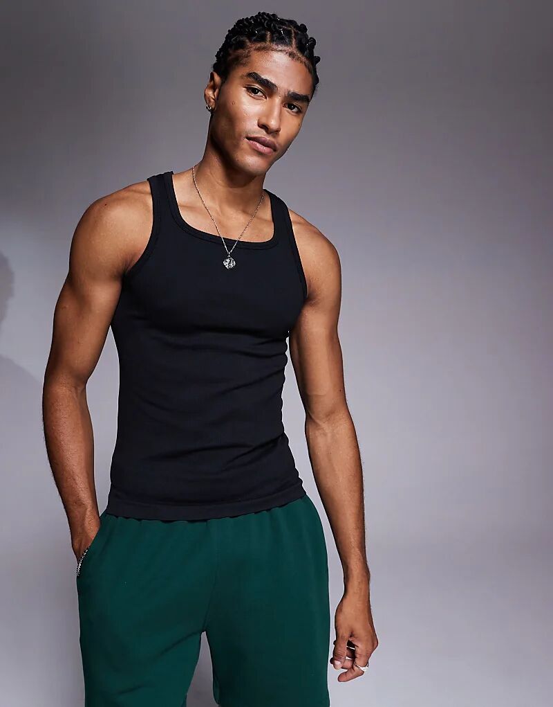 4505 Майка-топ для тренировок с квадратным вырезом, облегающая, бесшовная, ребристая, черного цвета
4505 Майка-топ для тренировок с квадратным вырезом, облегающая, бесшовная, ребристая, черного цвета