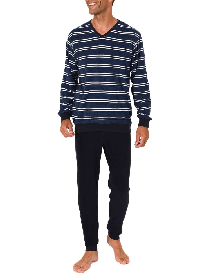 NORMANN Пижама из махровой ткани с длинными рукавами и манжетами, синего цвета
NORMANN Пижама из махровой ткани с длинными рукавами и манжетами, синего цвета