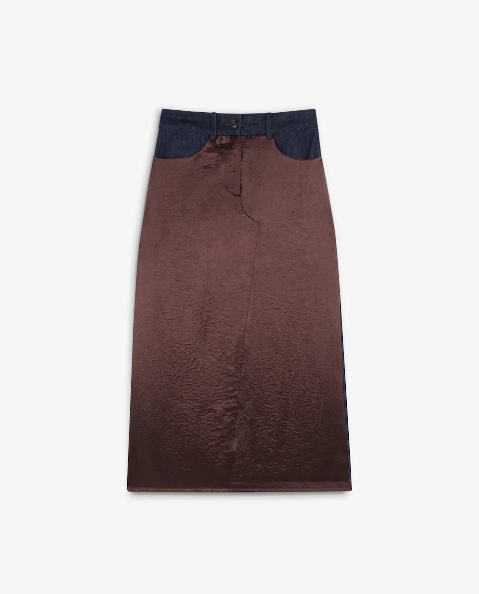 Джинсовая юбка миди Scalpers, коричневый
Джинсовая юбка миди Scalpers, коричневый