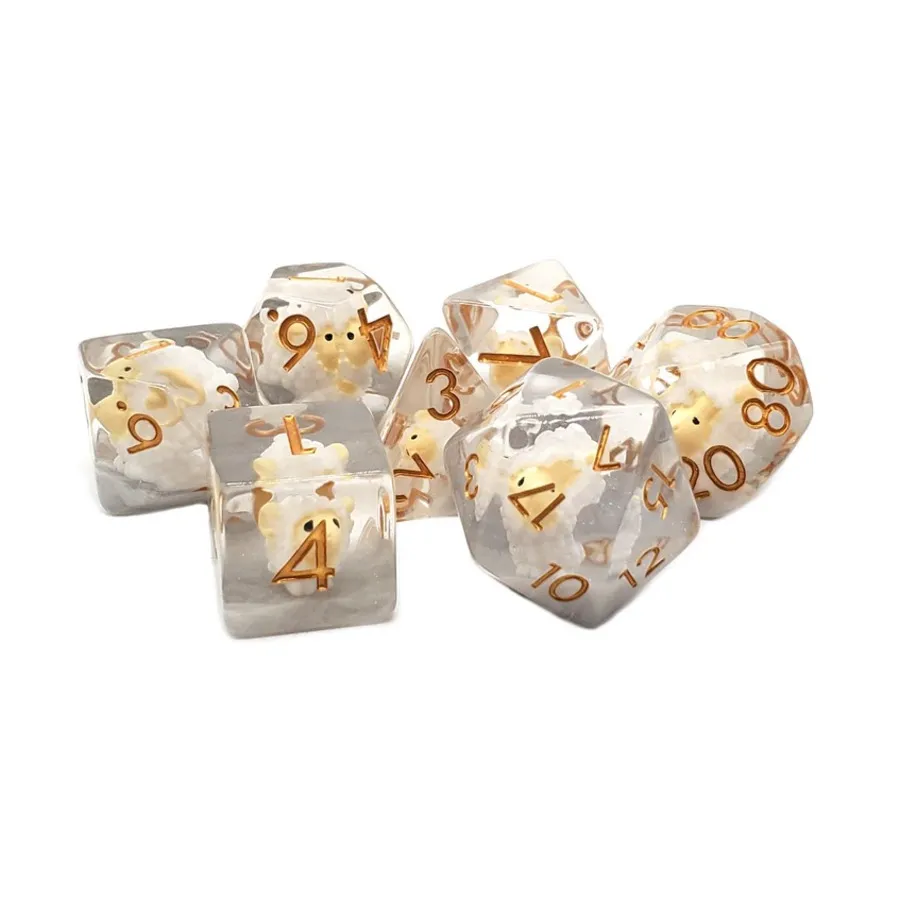Поликомплект Овечка с серебром (7), Acrylic-Resin Dice - Infused
Поликомплект Овечка с серебром (7), Acrylic-Resin Dice - Infused