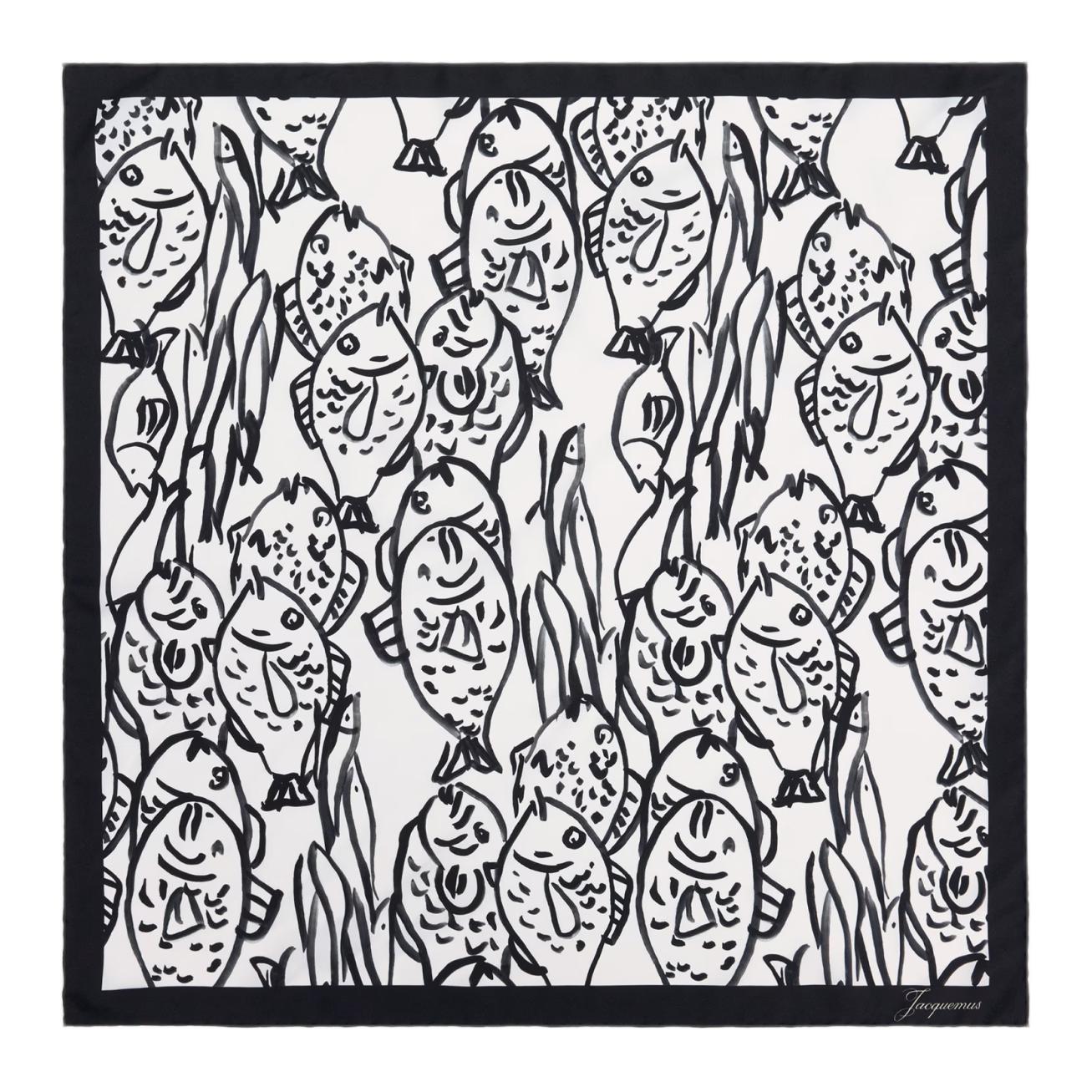 Jacquemus Пуассоновский бандана-шарф, Black White
Jacquemus Пуассоновский бандана-шарф, Black White