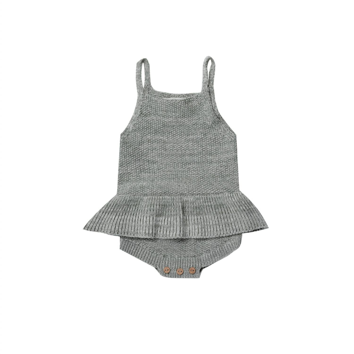 Детский вязаный комбинезон с рюшами в цвете морской зелени Quincy Mae 
Детский вязаный комбинезон с рюшами в цвете морской зелени Quincy Mae