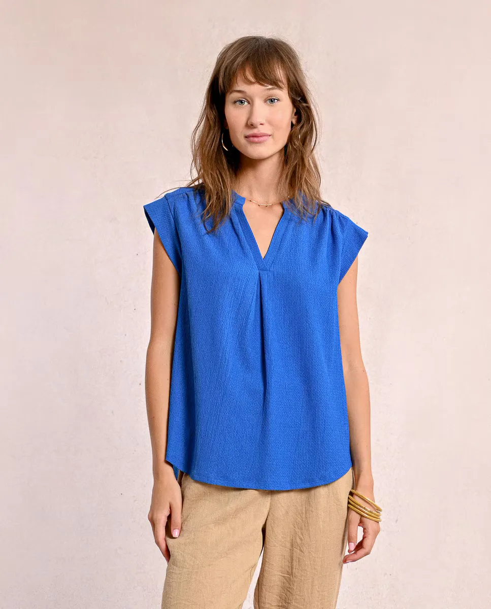 Женский топ с короткими рукавами и складками Molly Bracken, синий
Женский топ с короткими рукавами и складками Molly Bracken, синий