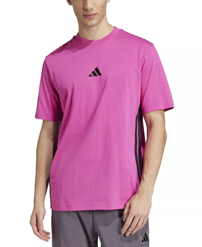 Мужская базовая футболка Essential Three-Stripes из одинарного джерси adidas, розовый
Мужская базовая футболка Essential Three-Stripes из одинарного джерси adidas, розовый