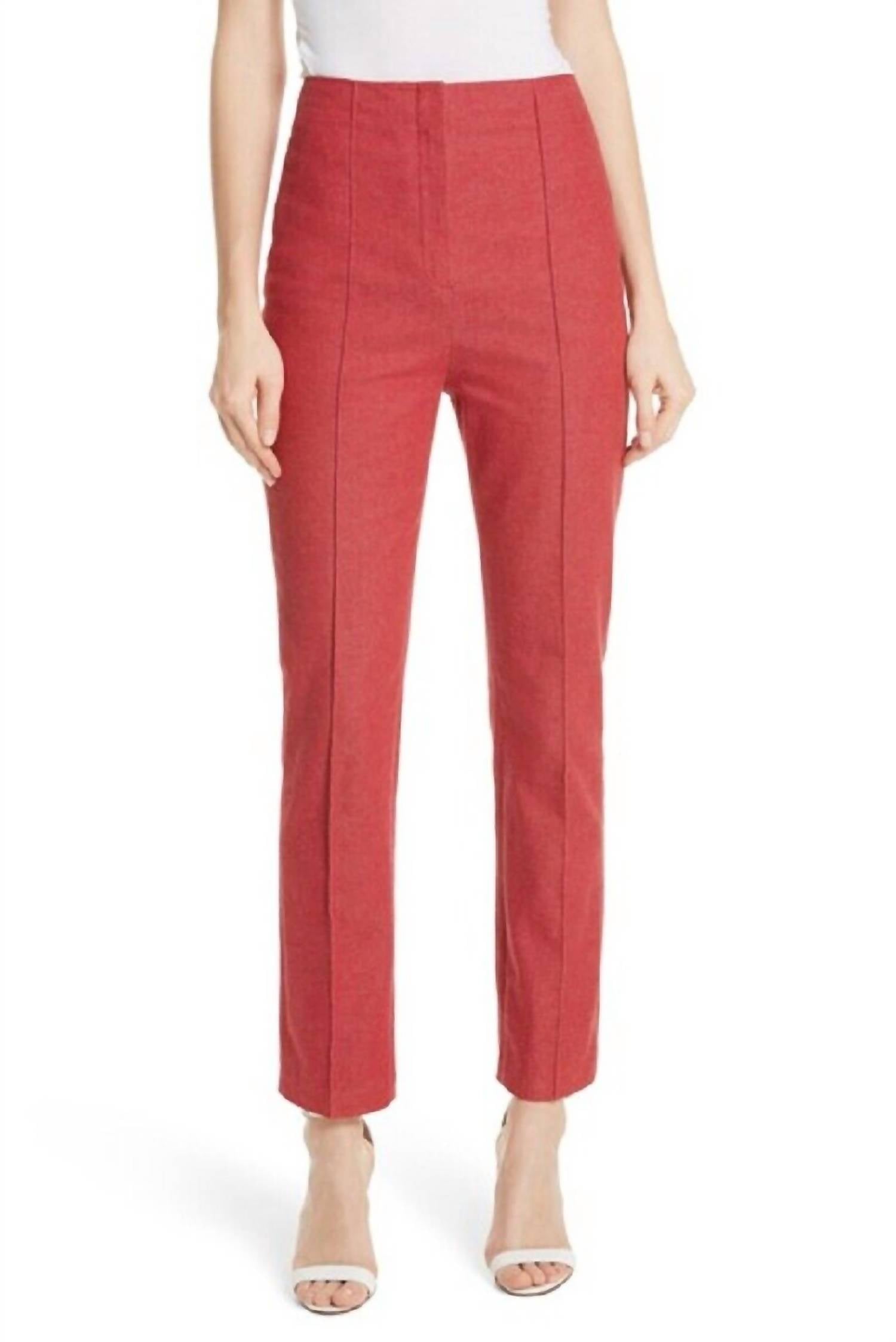 Зауженные книзу брюки с высокой талией и узкими штанинами Diane von Furstenberg, красный
Зауженные книзу брюки с высокой талией и узкими штанинами Diane von Furstenberg, красный