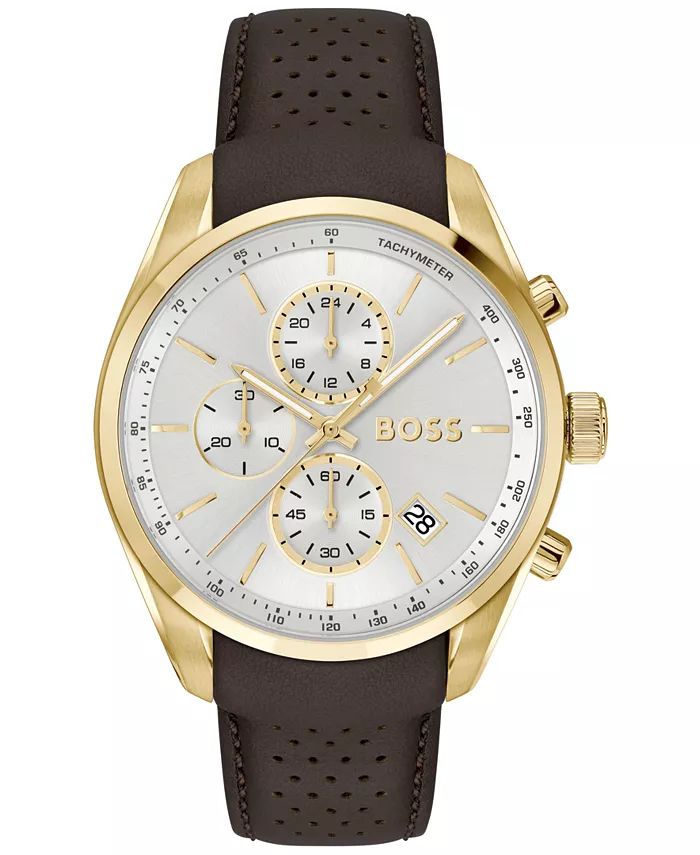 Мужские часы Grand Prix 44 с кварцевым хронографом и коричневым кожаным ремешком, 44.50 мм Hugo Boss
Мужские часы Grand Prix 44 с кварцевым хронографом и коричневым кожаным ремешком, 44.50 мм Hugo Boss