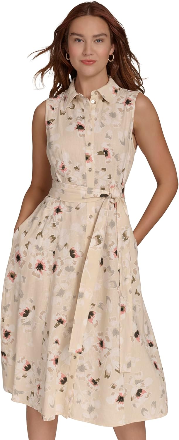 Женское платье-рубашка миди Tommy Hilfiger без рукавов с воротником, пуговицами спереди и завязкой на талии, Parchment Multi
Женское платье-рубашка миди Tommy Hilfiger без рукавов с воротником, пуговицами спереди и завязкой на талии, Parchment Multi