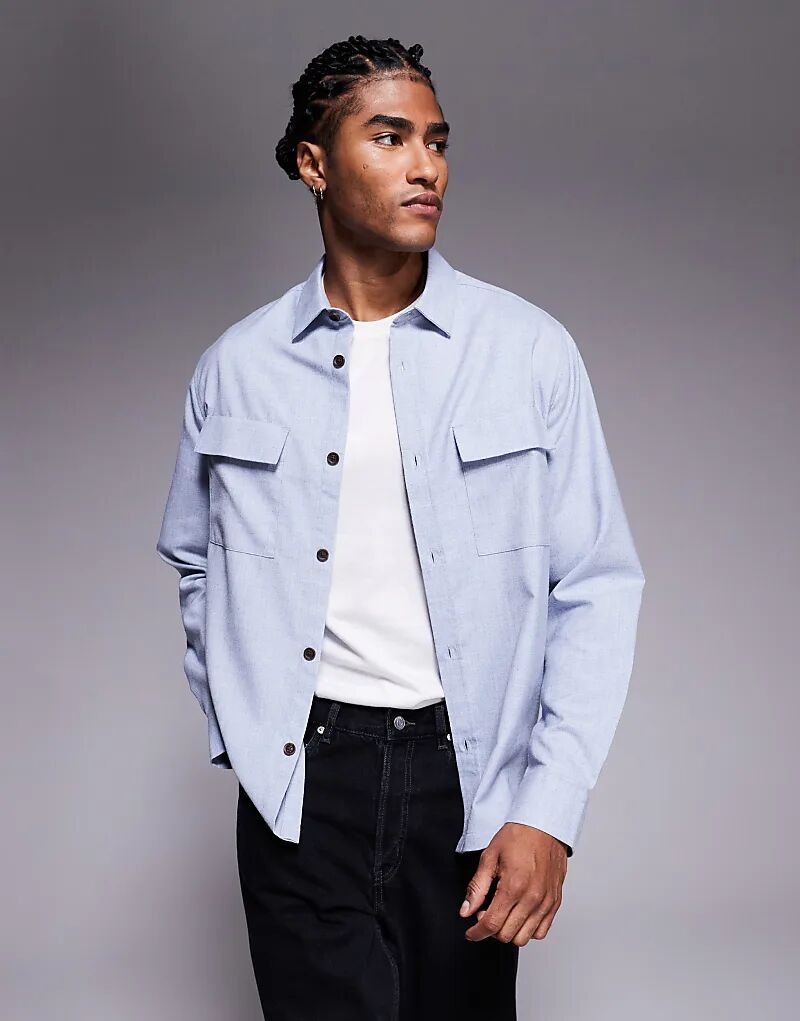 Фланелевая рубашка ASOS DESIGN синего цвета с накладными карманами
Фланелевая рубашка ASOS DESIGN синего цвета с накладными карманами