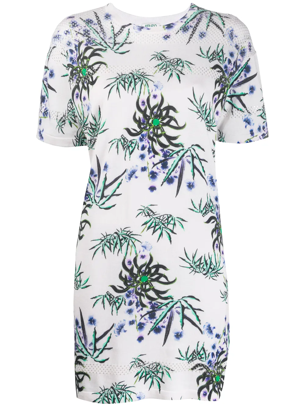Трикотажное платье-футболка с цветочным принтом KENZO, белый
Трикотажное платье-футболка с цветочным принтом KENZO, белый