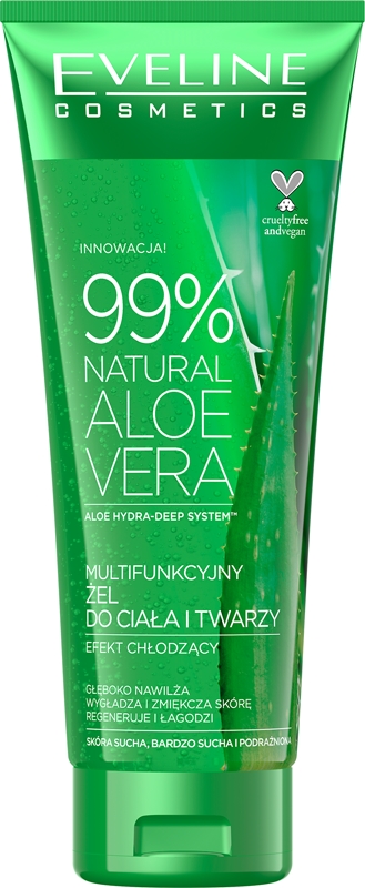 99% натуральный увлажняющий гель алоэ вера для лица и тела Eveline Cosmetics, 250 мл
99% натуральный увлажняющий гель алоэ вера для лица и тела Eveline Cosmetics, 250 мл