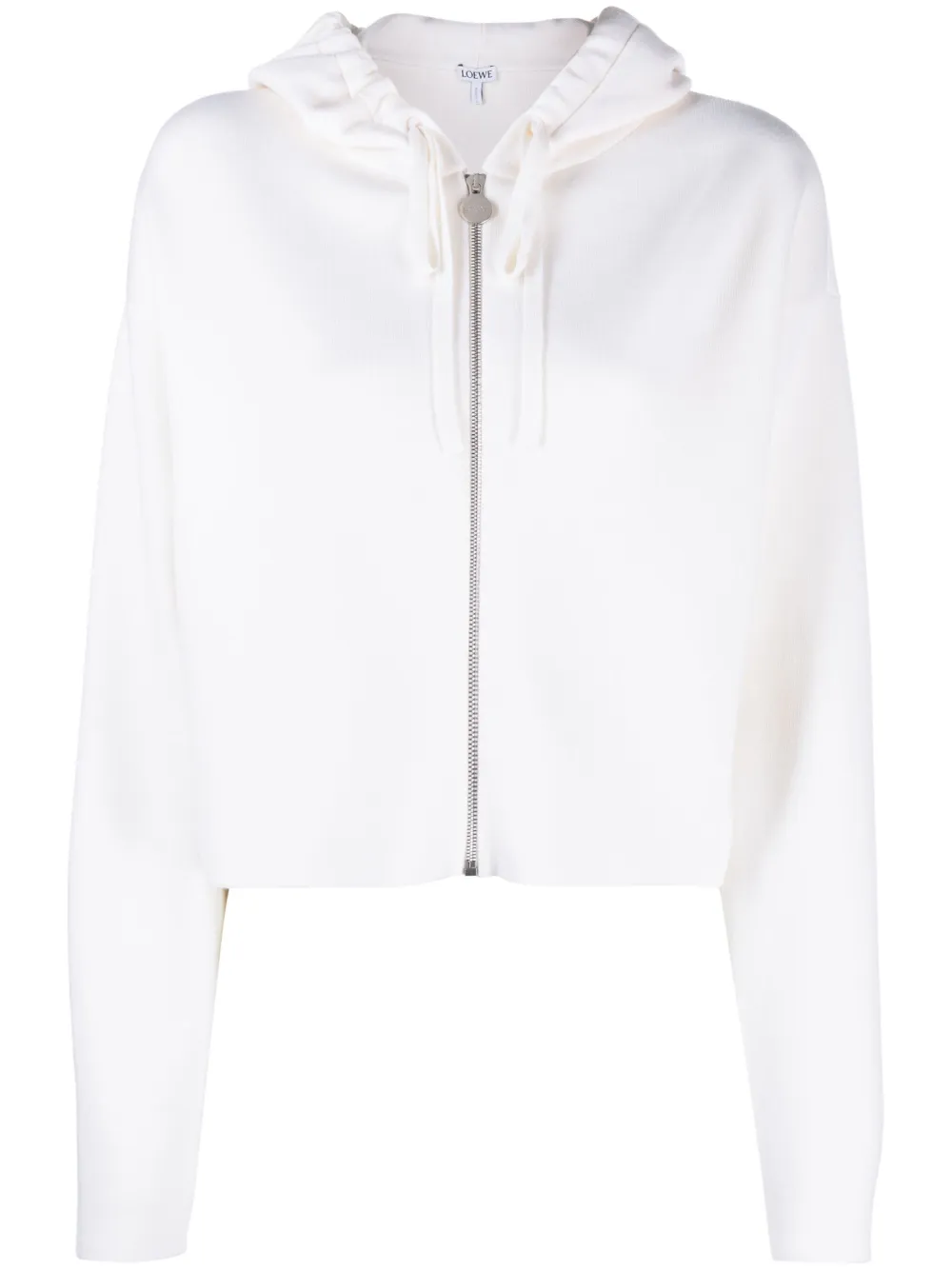 Укороченное худи на молнии LOEWE, белый
Укороченное худи на молнии LOEWE, белый