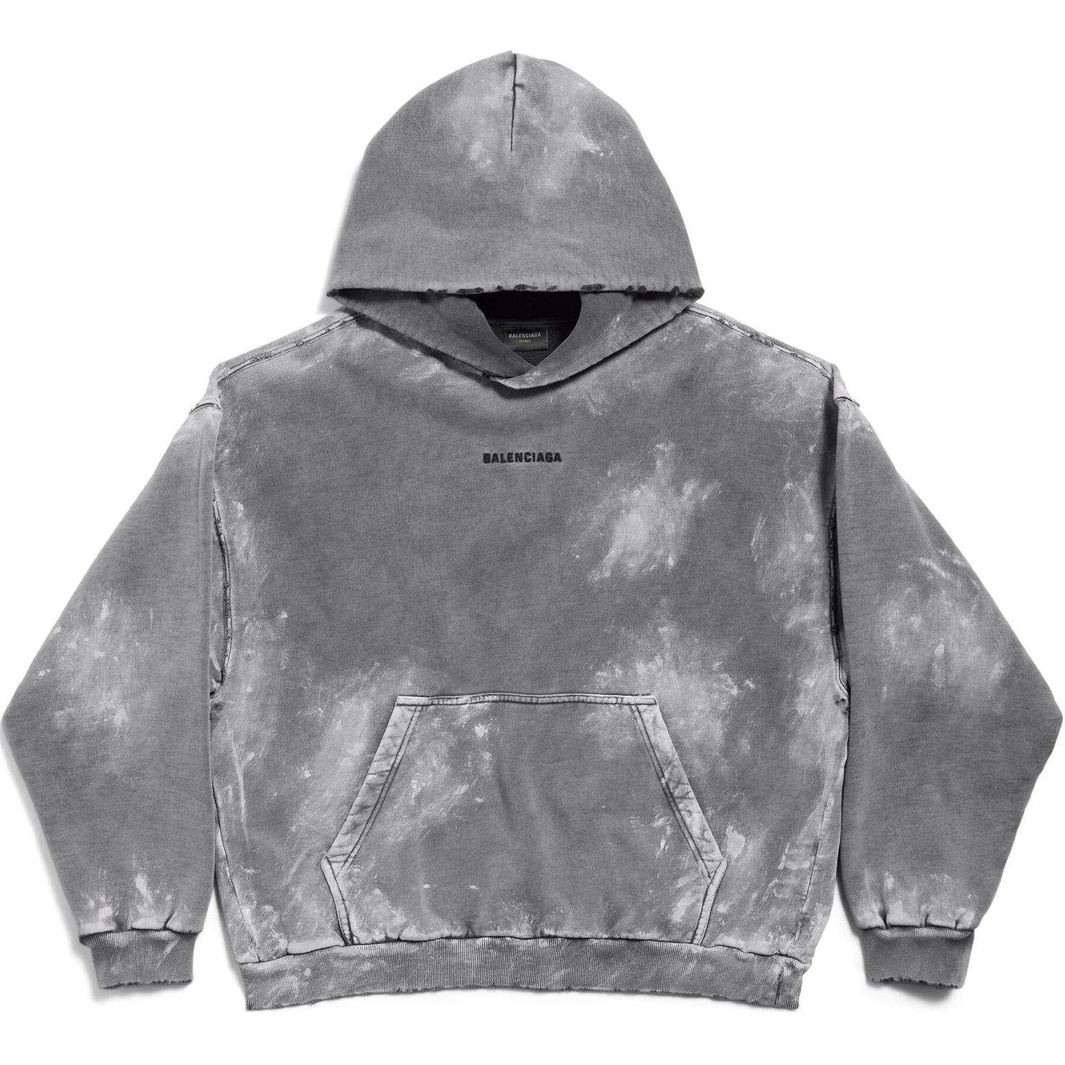 Худи с вышитым логотипом и эффектом потертости Balenciaga, серый
Худи с вышитым логотипом и эффектом потертости Balenciaga, серый