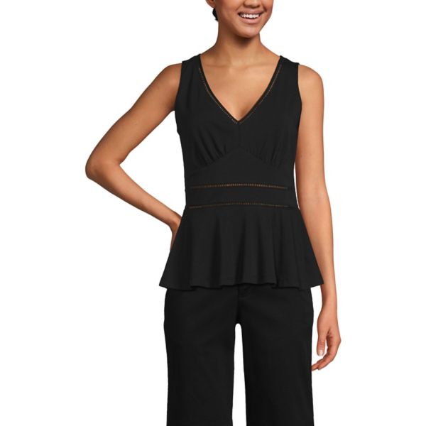 Женская облегченная майка-пеплум с V-образным вырезом Lands' End, черный
Женская облегченная майка-пеплум с V-образным вырезом Lands' End, черный