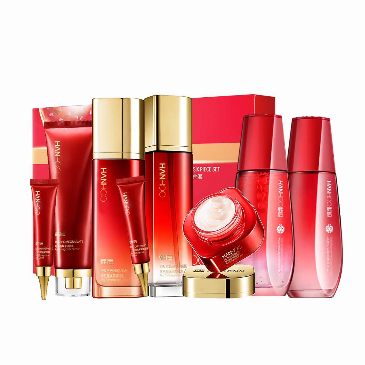 HANHOO Красный гранат сияющий набор для ухода за кожей подтягивающий увлажняющий и питающий 7-предметный набор/8-предметный набор
HANHOO Красный гранат сияющий набор для ухода за кожей подтягивающий увлажняющий и питающий 7-предметный набор/8-предметный набор