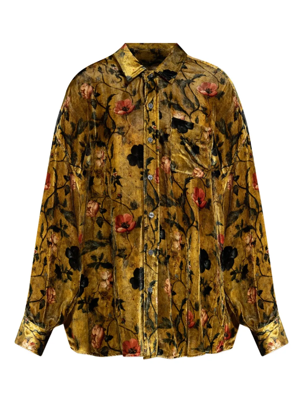 Бархатная рубашка с цветочным принтом R13, желтый
Бархатная рубашка с цветочным принтом R13, желтый