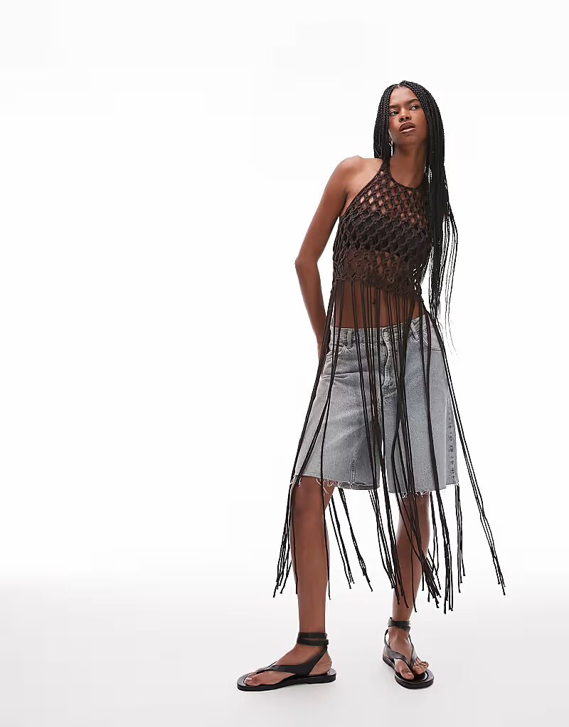 & Other Stories вязаный крючком открытый топ с бахромой макси-длины темно-коричневого цвета
& Other Stories вязаный крючком открытый топ с бахромой макси-длины темно-коричневого цвета