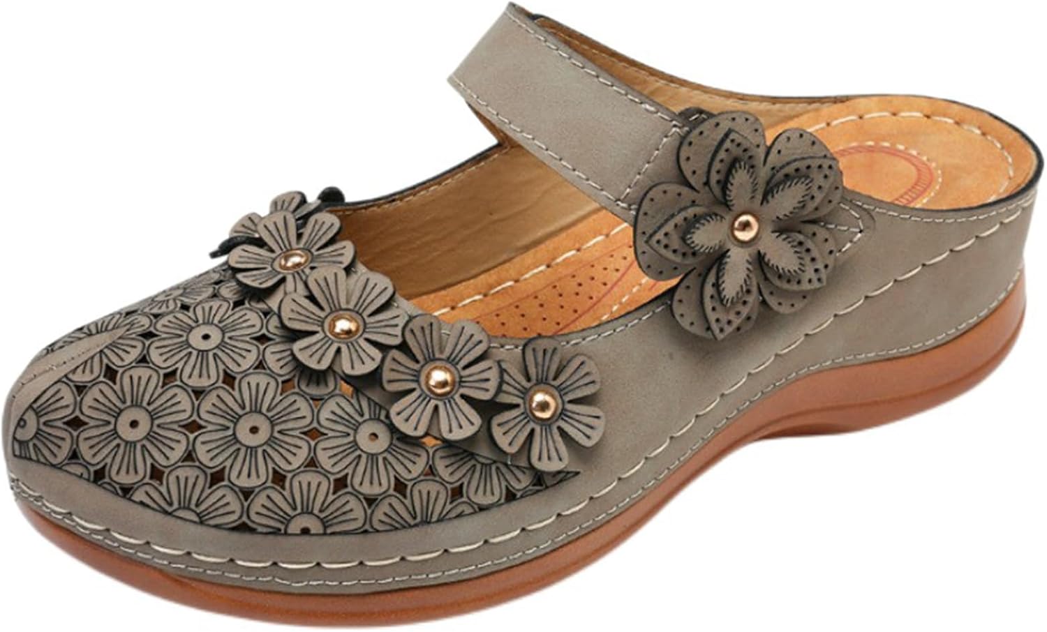 Женские сабо сандалии-мюли, удобные летние с цветами, на платформе, ортопедические сандалии, с круглым закрытым носком, прогулочные тапочки, с вырезами, дышащие, с ремешком на щиколотке Generic, серый
Женские сабо сандалии-мюли, удобные летние с цветами, на платформе, ортопедические сандалии, с круглым закрытым носком, прогулочные тапочки, с вырезами, дышащие, с ремешком на щиколотке Generic, серый
