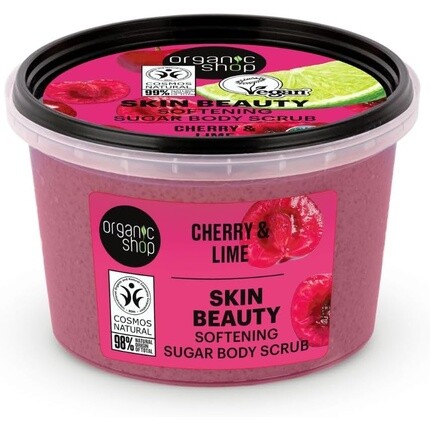 Скраб для тела Skin Beauty смягчающий сахарный с вишней и лаймом 250 мл Organic Shop
Скраб для тела Skin Beauty смягчающий сахарный с вишней и лаймом 250 мл Organic Shop