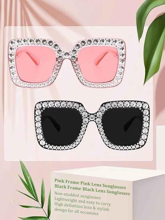 2 шт. Черные и розовые большие квадратные солнцезащитные очки с блестками, ретро-оправа, толстая оправа, блестящие кристаллы, солнцезащитные очки для женщин и мужчин Pluzmecalm, Black
2 шт. Черные и розовые большие квадратные солнцезащитные очки с блестками, ретро-оправа, толстая оправа, блестящие кристаллы, солнцезащитные очки для женщин и мужчин Pluzmecalm, Black