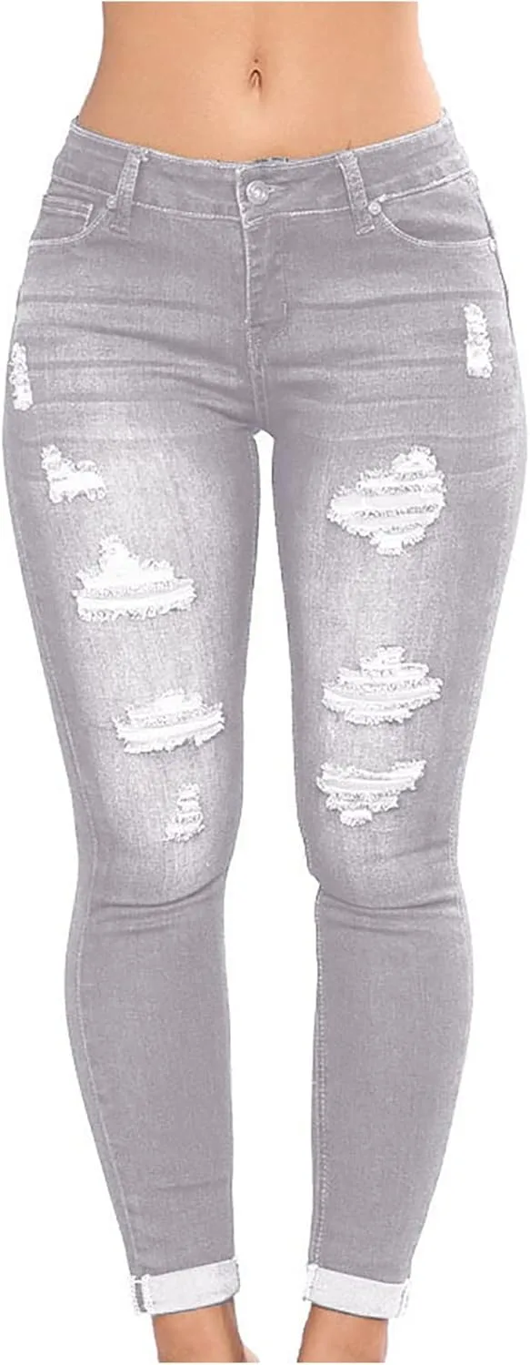 Стильные рваные джинсы для женщин Washed Distressed Skinny Slim fit
Стильные рваные джинсы для женщин Washed Distressed Skinny Slim fit