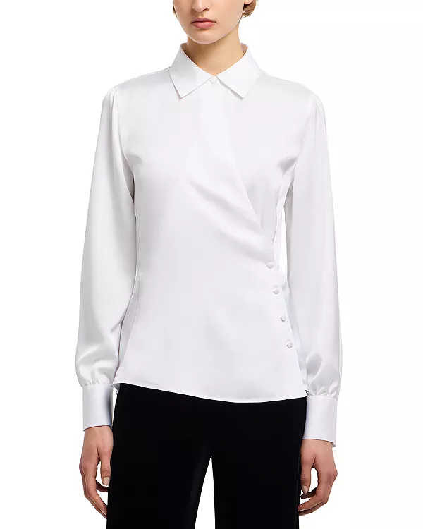 Атласная рубашка-накидка Emporio Armani, белый
Атласная рубашка-накидка Emporio Armani, белый