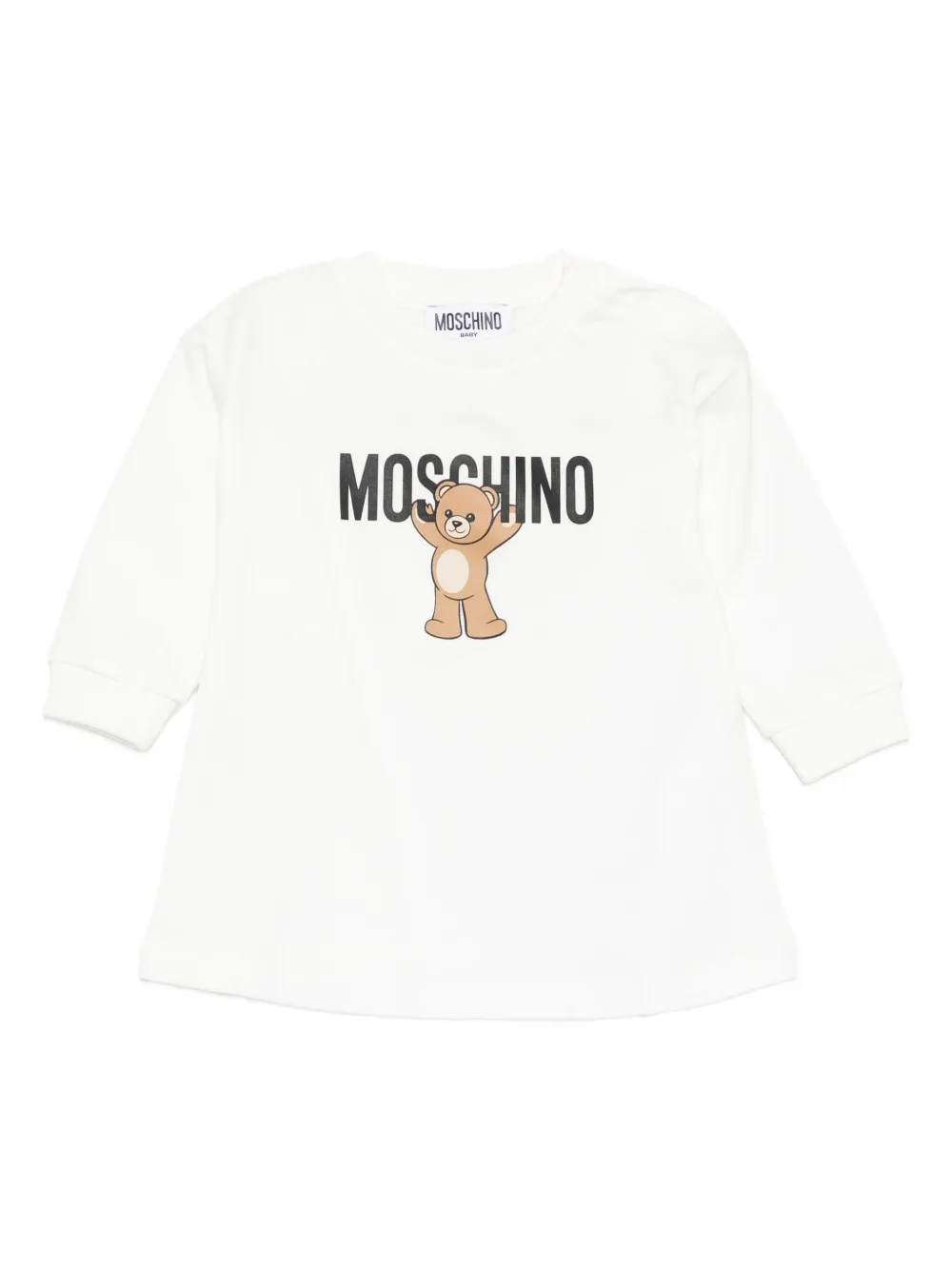 Платье с длинными рукавами и принтом Teddy Bear Moschino Kids, белый 
Платье с длинными рукавами и принтом Teddy Bear Moschino Kids, белый
