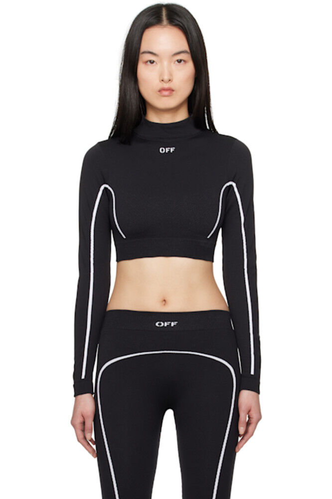 Черный бесшовный укороченный топ Stamp Off-White
Черный бесшовный укороченный топ Stamp Off-White