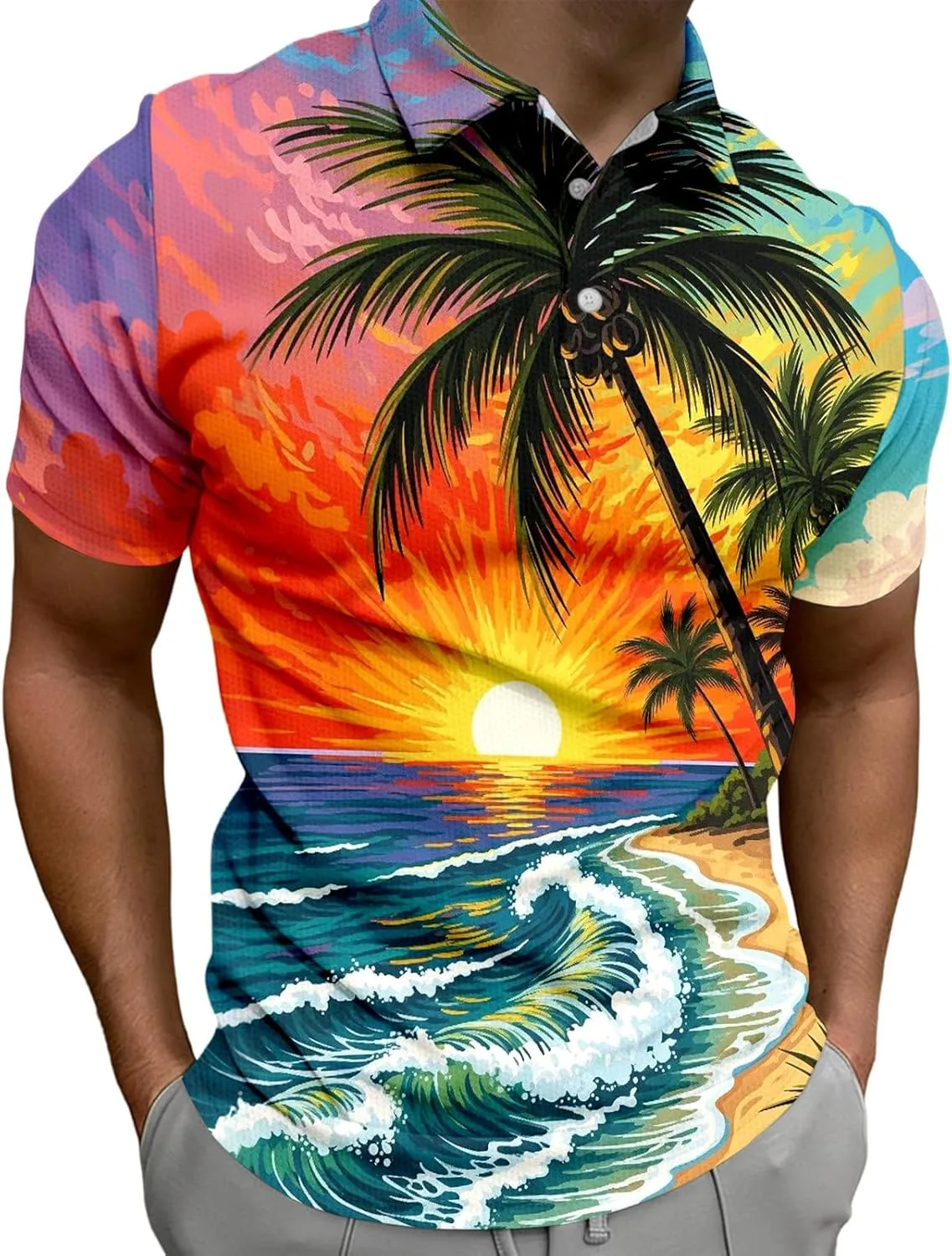 Футболка для гольфа с принтом пальмы
Футболка для гольфа с принтом пальмы