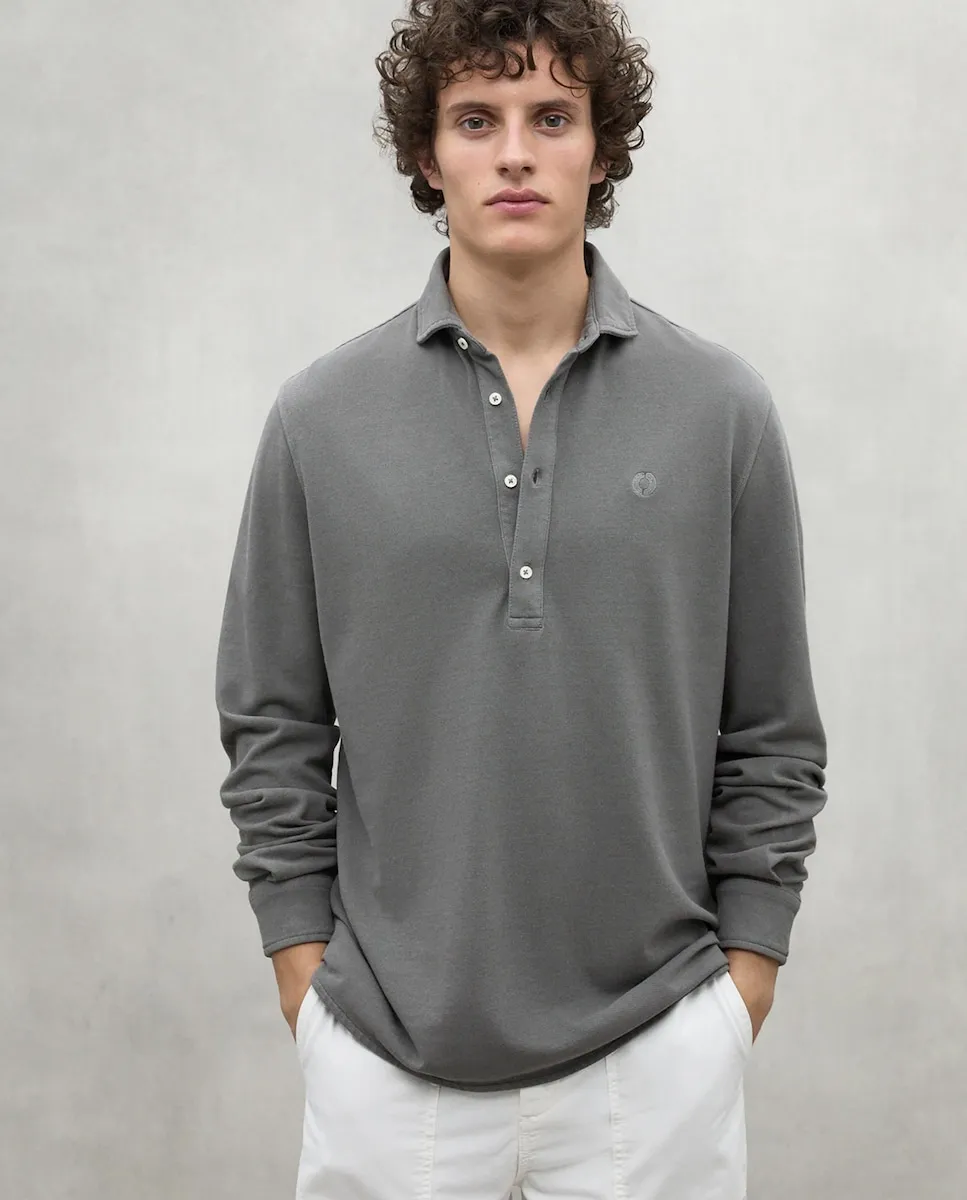 Мужская однотонная рубашка с длинными рукавами и V-образным вырезом Ecoalf, темно-серый
Мужская однотонная рубашка с длинными рукавами и V-образным вырезом Ecoalf, темно-серый