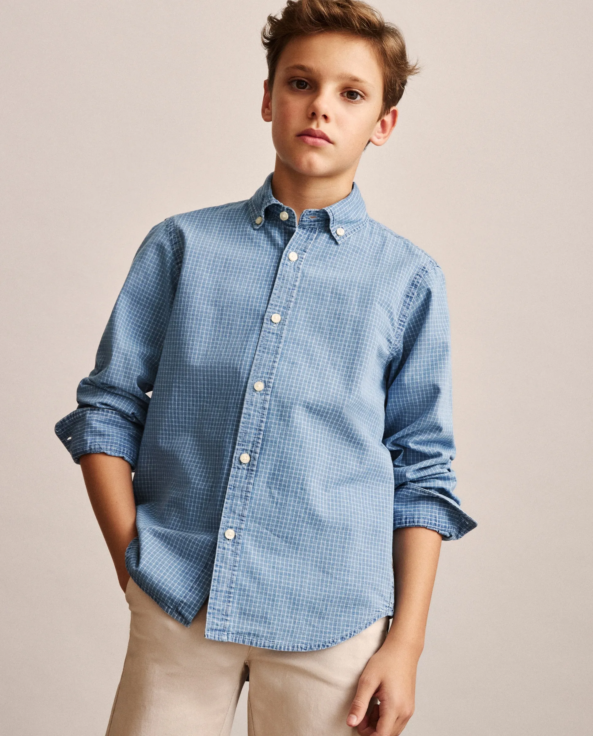 Детская рубашка с длинным рукавом из джинсовой ткани в клетку Coconut El Corte Inglés, светло-серый
Детская рубашка с длинным рукавом из джинсовой ткани в клетку Coconut El Corte Inglés, светло-серый